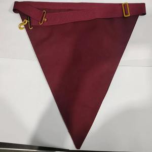 Custom Master Mason Masonic Apron Red White Gold Lace Trim Classical Style Embroidered Eco-Friendly Fabric <b>Sew</b>-On Badge Garment - Product Image 3