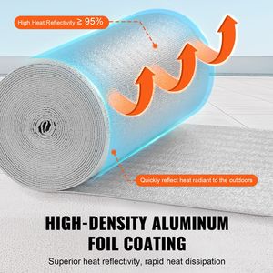 Barrière radiante en aluminium double face avec noyau en mousse EPE, 3,2 mm, 23,8 x 50 pieds, rouleau d'isolation pour la protection thermique - Product Image 3