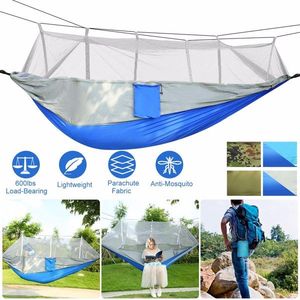 Portable Double Hammock Net 600lbs Load Capacity for 2 Persons Outdoor Camping & Hiking with Mosquito Net for Home Use - Product Image 2