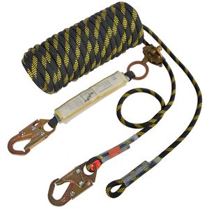 Assemblaggio di Fune di Sicurezza Verticale con Corda in Poliestere da 0,55FT X 100FT, Tensione di Rottura 30 KN, Fibbia a Linguetta per Protezione Anticaduta - Product Image 3