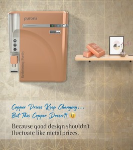 Purificateur d'eau PUROSIS COPPER WATER, système RO ZINC COPPER ALKALINE TDS, capacité de stockage 9L, indicateur LED, matériaux de qualité alimentaire - Product Image 5