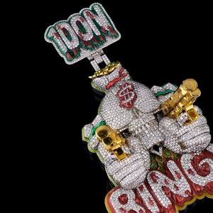 จี้โมอิสซาไนต์แบบกำหนดเอง VVS 3D ชุบเคลือบเงา ผ่านการทดสอบเพชร สไตล์ฮิปฮอป เงินแท้ 925 รูปตัวอักษร เครื่องประดับผู้ชายสุดหรู - Product Image 2