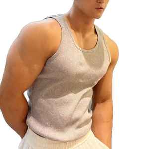 Camiseta sin mangas informal para hombre, de fibra de algodón/bambú, transpirable, cómoda, con cuello en V, venta al por mayor, del mejor proveedor - Product Image 1