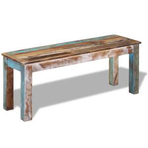 Banc multicolore en bois recyclé, mobilier de patio moyen et durable - Product Image 2