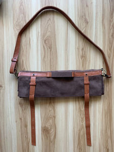 Sac à couteaux de chef classique en cuir véritable écologique, pochette de rangement portable, boîte cadeau personnalisée LKR-0225 - Product Image 4