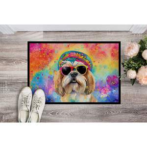พรมเช็ดเท้า hippie dawg ของ Shih Tzu hippie dawg พรมเช็ดเท้ากันลื่นขนาด24ชม. X 36วัตต์สำหรับประตูหน้าบ้าน - Product Image 2