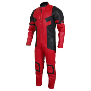 Combinaison de moto et de course automobile en cuir véritable rouge personnalisée pour homme, séchage rapide, haute qualité, vente en gros - Product Image 3