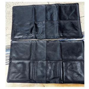 Black Leather Cushion <b>Cover</b> Square <b>Throw</b> Pillow <b>Cover</b> Sewn Panel Decorative <b>Sofa</b> Pillowcase Home Decorv - Product Image 3