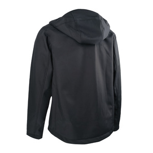 Veste bomber à capuche pour homme, en polaire enduite, fermeture éclair, coupe-vent, couleur unie, polyester, manches régulières, vêtements d'hiver - Product Image 3