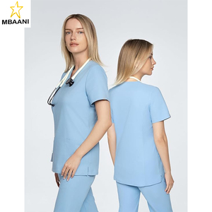 Women's <b>Scrub</b> <b>Top</b> – Everyday <b>Scrub</b> <b>Top</b> with Soft Stretch, V-Neck, 2 Pockets, Includes Storage Bag - Product Image 3