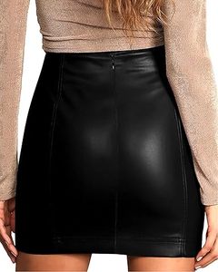 Minifalda de Cuero para Mujer, Fabricante Personalizado OEM ODM, Etiqueta Privada, Cintura Alta, Sexy, Ajustada, Falda Corta de PU Genuino - Product Image 2