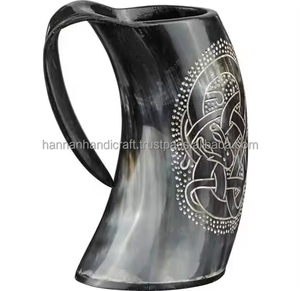 Authentique Chope en Corne de Viking - Tasse Traditionnelle pour la Mielée pour Festivals Médiévaux et Foires Renaissance (Écologique) - Product Image 2