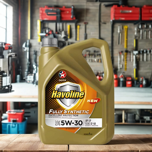 Caltex Havoline 4L High-Performance <b>Fully</b> <b>Synthetic</b> SAE <b>5W</b>-<b>30</b> Engine <b>Oil</b> SN 14KG Plastic for Smooth Engine Lubricants Cleaners - Product Image 1