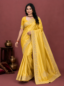 Saris en soie de designer indien Vexotrend, motif Patola traditionnel, pour mariage, fête, Diwali, élégant, en tissu filet, séchage rapide, infroissable - Product Image 6
