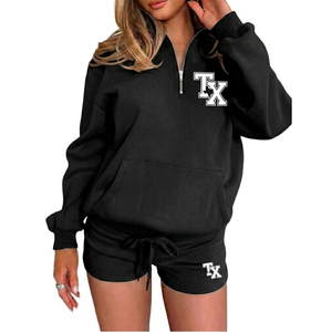 Ensemble décontracté 2 pièces pour femme en molleton 100 % coton respirant, écologique et imperméable à manches longues - Product Image 1