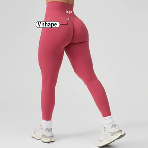 Women High Waist V Shape Yoga <b>Leggings</b> Butt Lift Gym Workout Running Fitness Pants OEM ODM Wholesale - Product Image 4