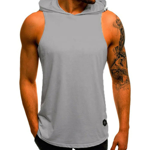 Débardeurs décontractés pour hommes en gros, personnalisables avec logo, vêtements de sport respirants en coton, sans manches, pour fitness, OEM ODM, commande en gros, vente chaude - Product Image 5