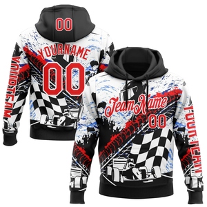 Wholesale OMMIZ INDUSTRY Custom Black Fire Red-White 3D Formula <b>Car</b> Racing Sports Coated Cashmere Breathable Unisex Pullover - Product Image 1