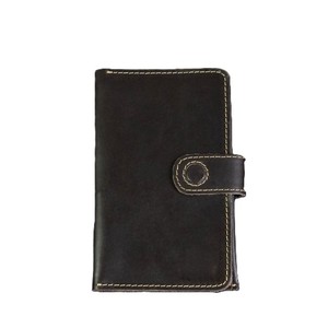 Genuine Leather Travel Passport Holder <b>Zipper</b> Pocket Snap Button <b>Wallet</b> Document Organizer SIM Card Slots Black Case For Men - Product Image 1