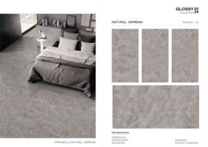 Carreaux de porcelaine émaillée polie 600x1200mm, grand format, haute brillance, pour revêtement de sol et mur, pour intérieur résidentiel et commercial moderne - Product Image 4