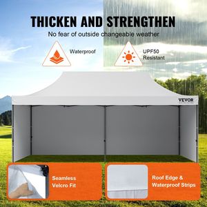 Carpa Plegable de 10x20 Pies con Paredes Laterales Removibles, Gazebo Portátil Instantáneo con Bolsa con Ruedas, Resistente a los Rayos UV e Impermeable - Product Image 3