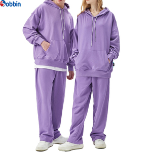 Conjunto Deportivo Personalizado para Mujer, Sudadera con Capucha Rosa de 2 Piezas, Pantalones Casuales Unisex, Color Sólido, Manga Larga, 100% Algodón - Product Image 2