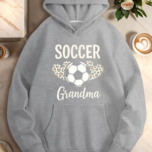Pelota de fútbol con estampado de leopardo corazones sudaderas casuales de mujer - Product Image 4