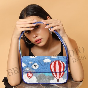 New Arrival BRAZEAL STUDIO Velvet Fashion Designer Women Single Beaded Geometric Pattern Shoulder Clutch Purse Cover Daily Life - Product Image 4