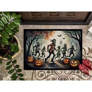 ซอมบี้พรมเช็ดเท้าฮาโลวีนเหมือนผีไม่ลื่นซักได้ต่ำกอง24H x 36W สำหรับประตูหน้าทางเข้าในร่มและกลางแจ้ง - Product Image 3