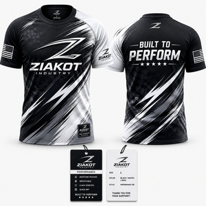 เสื้อยืด ZIAKOT รุ่นใหม่ ออกแบบใหม่สำหรับผู้ชาย สีดำ ขาว-เทา สำหรับออกกำลังกาย - Product Image 1