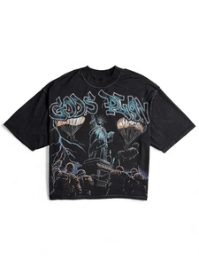 Ropa Urbana Moderna, 100% Algodón Tejido, Estampado Gráfico DTG, Corte Holgado, Ligero, Suave y Cómodo, Hombros Caídos - Product Image 1
