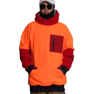 Sudadera con capucha de forro polar verde neón extragrande para hombre con detalles negros en las mangas y bolsillo frontal, estilo urbano de invierno. - Product Image 6