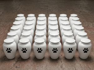 Custom Paw Print Pet Cremation Urn Aluminum Metal Memorial Ashes <b>Container</b> for Dogs Cat Funeral Keepsake <b>Small</b> Medium Large Urns - Product Image 6