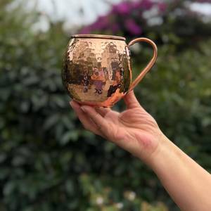 Pure Copper Hammered Long Handle Moscow Mule <b>Mug</b> <b>Large</b> Capacity for Cocktail Beer Wine Cold Drinks Bar Party Home Gift - Product Image 4