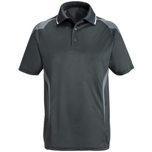 Chemise à manches courtes pour homme, gris foncé, couleur unie, décontractée, 100% polyester, tissu tricoté à séchage rapide, coupe classique - Product Image 4