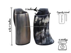 Tasse à Corne à Boire Viking Médiévale Authentique de 450ml Fabriquée à la Main en Verre Naturel Chope Poli Inspiré Art Nordique Artisanat Naturel - Product Image 5