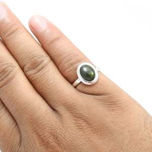 925 Sterling Silver Eternity Wedding <b>Ring</b> Classic Bohemian Style Oval Cut Black <b>Opal</b> Gemstone Bezel Setting <b>Ring</b> For Wear Daily - Product Image 5