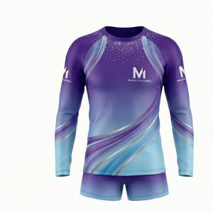 Uniformes de Animadoras OEM, Conjuntos de Manga Larga con Estampado por Transferencia Térmica, Top y Pantalones Cortos de Poliéster, Ropa Deportiva, Diseño Personalizado Profesional - Product Image 1