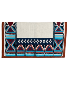 Tapis de selle en laine de Nouvelle-Zélande tissée, fait main, pour l'équitation western, le ranch, les courses, les spectacles et l'entraînement des chevaux. - Product Image 3
