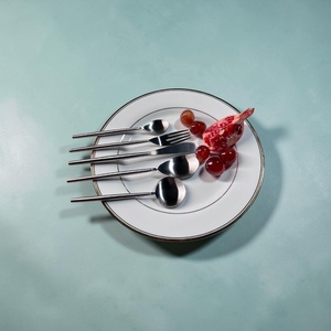 Minimalist <b>Silver</b> Plated Tea Spoons Set With Long Handles Durable Metal Utensils For Party Use - Product Image 2