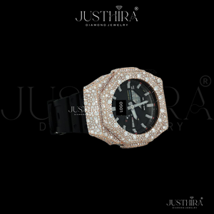 Reloj G-Shock con Bisel de Diamantes Grandes de Dos Tonos y Moissanita VVS, Reloj de Pulsera de Moda Premium con Diamantes, al Precio Más Bajo y Mejor de la Historia - Product Image 3