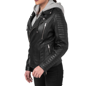Custom Vintage Classic Genuine Leather Women's Motorcycle Jacket Breathable Oem Women's Premium Quality Leather Jackets - Product Image 4