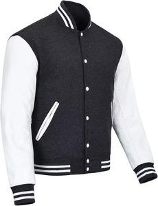 Veste universitaire en polaire pour homme, modèle bomber de baseball avec manches en cuir, personnalisable, vente chaude, fabricant OEM en gros - Product Image 4