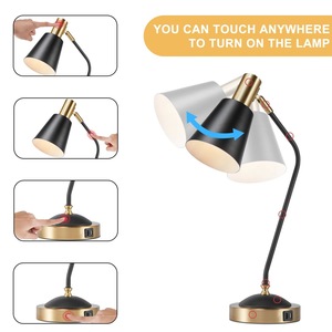 Lámpara de Mesa Moderna de Latón con Base y Pantalla de Lino para Decoración del Hogar y la Oficina - Product Image 5