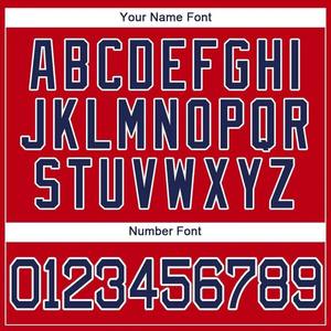 Maillot de football personnalisé rouge, marine et blanc, respirant, en polyester, à manches courtes, séchage rapide, uniforme d'équipe par sublimation - Product Image 4