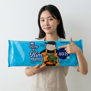 สาหร่ายโนริคิม อาหารเกาหลี คิงออฟคิม สาหร่ายคิมเกาหลีอบปรุงรส 40 ชิ้น ขนมขบเคี้ยวอบแห้ง รสชาติอร่อย เนื้อกรอบ - Product Image 1