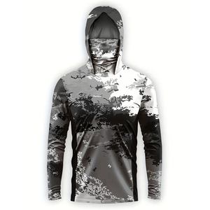 Sudadera de Pesca para Hombre con Capucha y Protección Solar de Secado Rápido, Camisa con Mangas para Canotaje o Pesca con Caña, UPF 50+, Tallas Grandes - Product Image 1