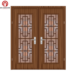 ประตูไม้วิลล่าดีไซน์สองประตูทำจากไม้ธรรมชาติแบบคลาสสิกสำหรับภายนอกอย่างทันสมัย - Product Image 2