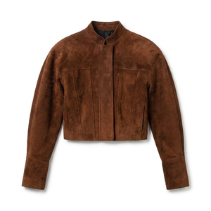Veste en cuir pour femme, style camionneur, en cuir de vache, veste en daim violet, style vintage, vestes en cuir véritable pour femmes - Product Image 1