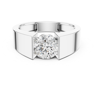 แหวนหมั้นเพชรทรงกลมทองคำ 14K สีเหลืองสำหรับผู้หญิง |   เพชรที่เพิ่งเพาะเลี้ยง - Product Image 6